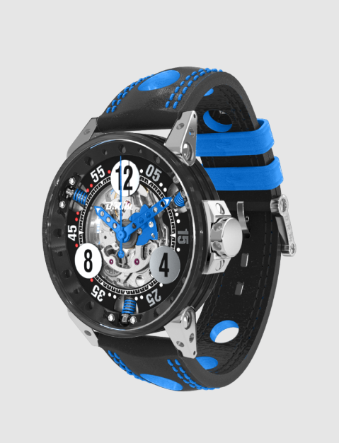 Replica BRM Watch Racing V6-44-SA Men V6-44-SA Medium Blue Skeleton